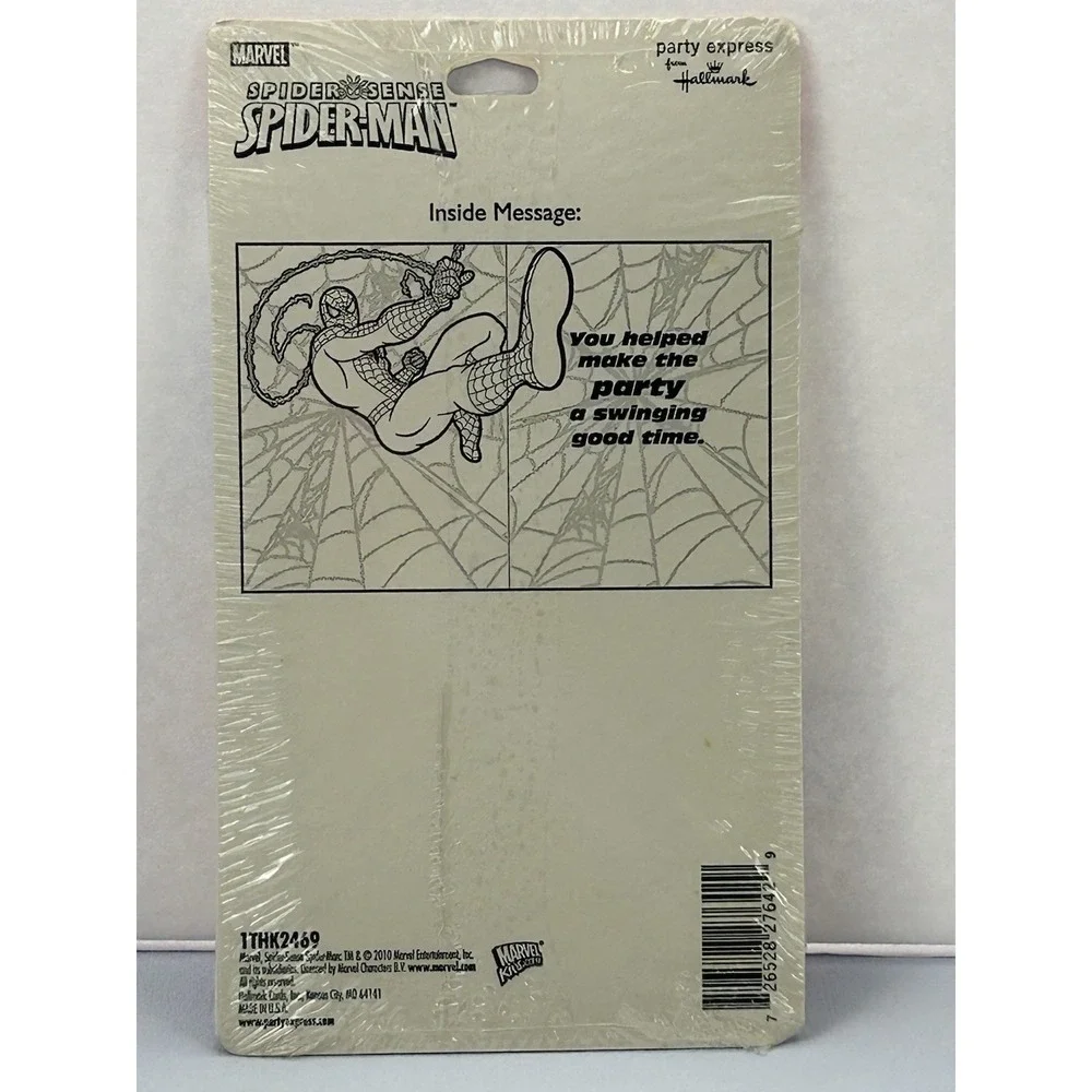 2010 Marvel Spider-Man 8 Thank You Cards Hallmark Party Express Sealed NOS USA